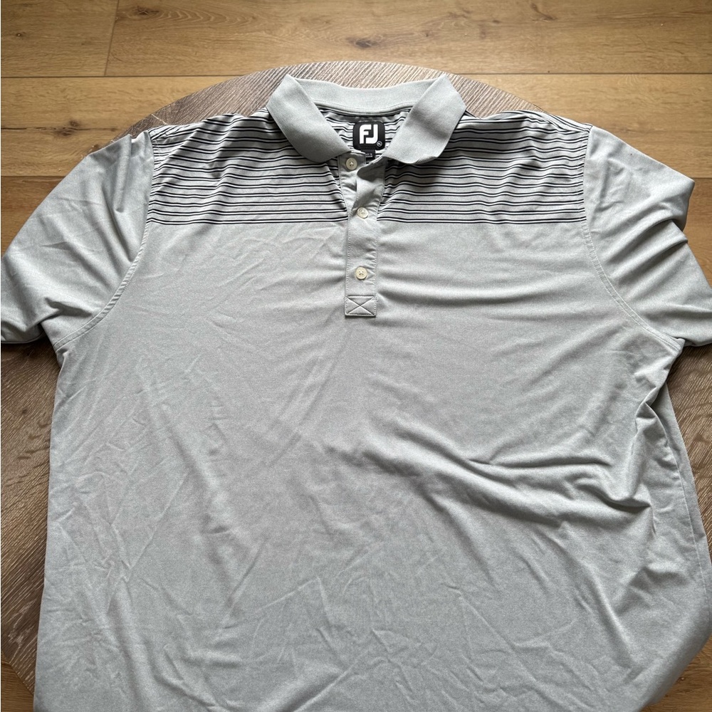 FootJoy Light Gray Striped Men's Polo